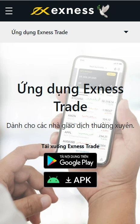 Ứng dụng giao dịch Exness